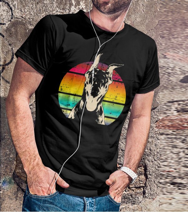 Retro Sunset Doberman Pinscher T-Shirt