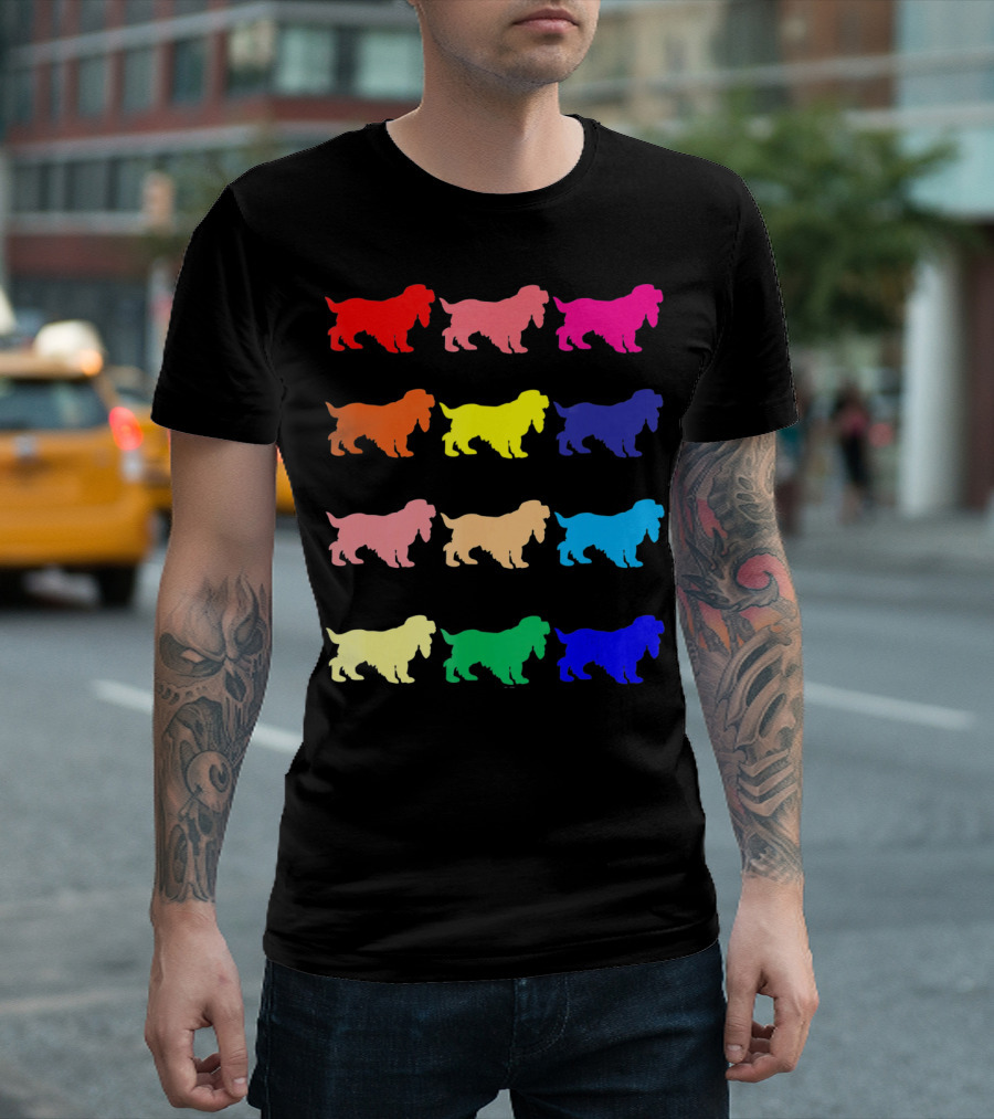 Cocker Spaniel Dog Lovers Multicolored Pop T-Shirt
