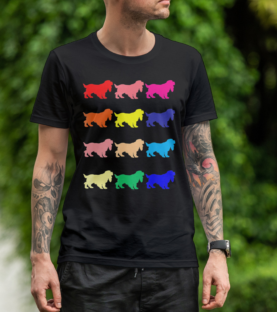 Cocker Spaniel Dog Lovers Multicolored Pop T-Shirt