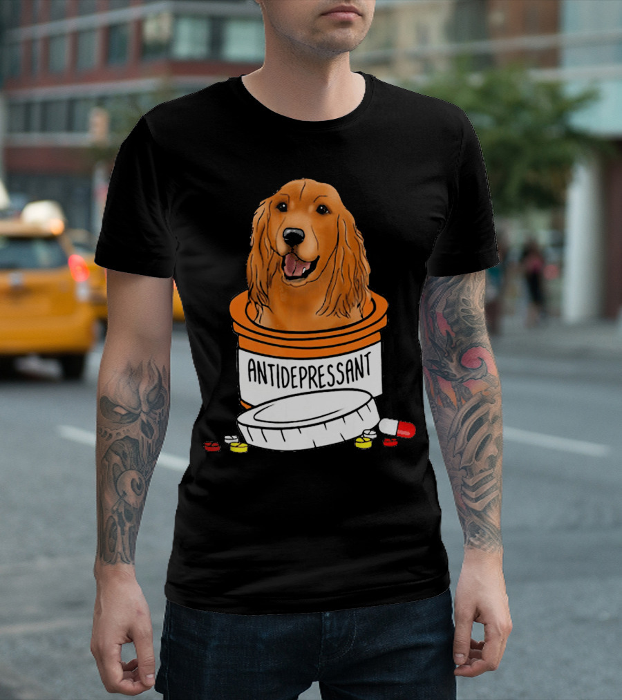 Cocker Spaniel Antidepressant Medicine in Pill Bottle T-Shirt