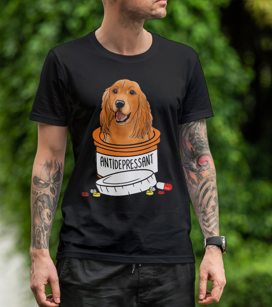 Cocker Spaniel Antidepressant Medicine In Pill Bottle T-Shirt
