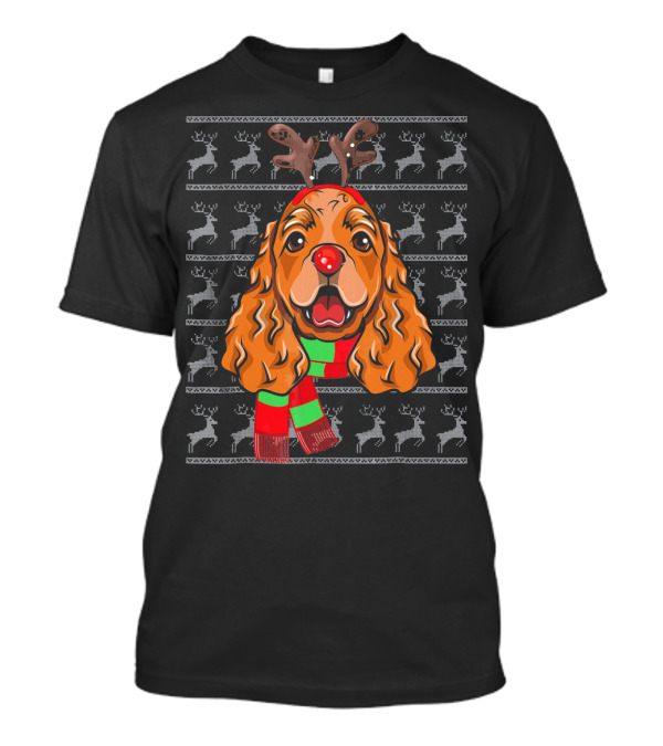 Cocker Spaniel Reindeer Holiday T-Shirt