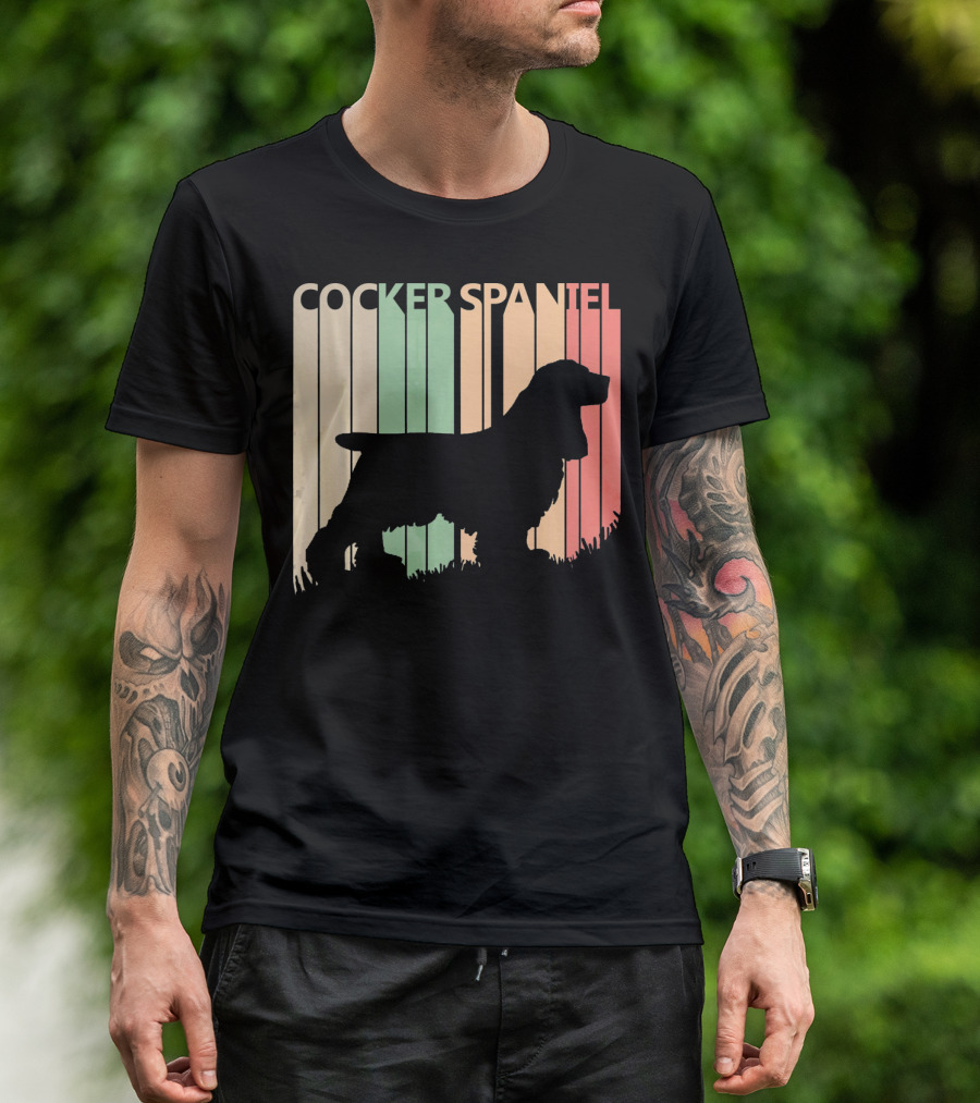 Cocker Spaniel Vintage Silhouette Valentine's Day T-Shirt