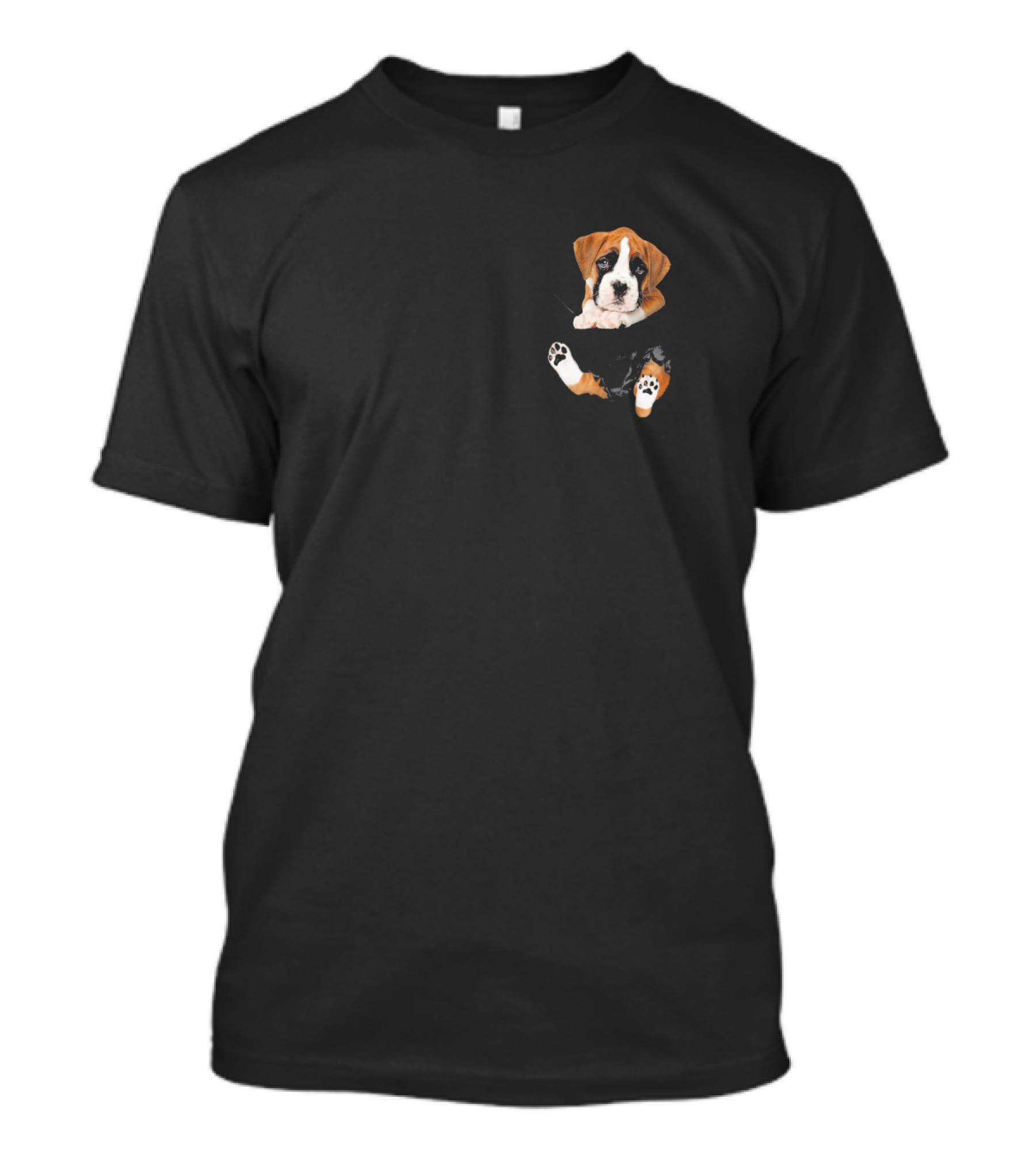 Cute Boxer Puppy In Pocket Boxer Dog Love T-Shirt