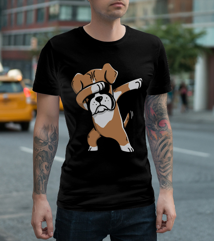 Dab Boxer Dog Hooded Boxer Dab Pose Dog T-Shirt