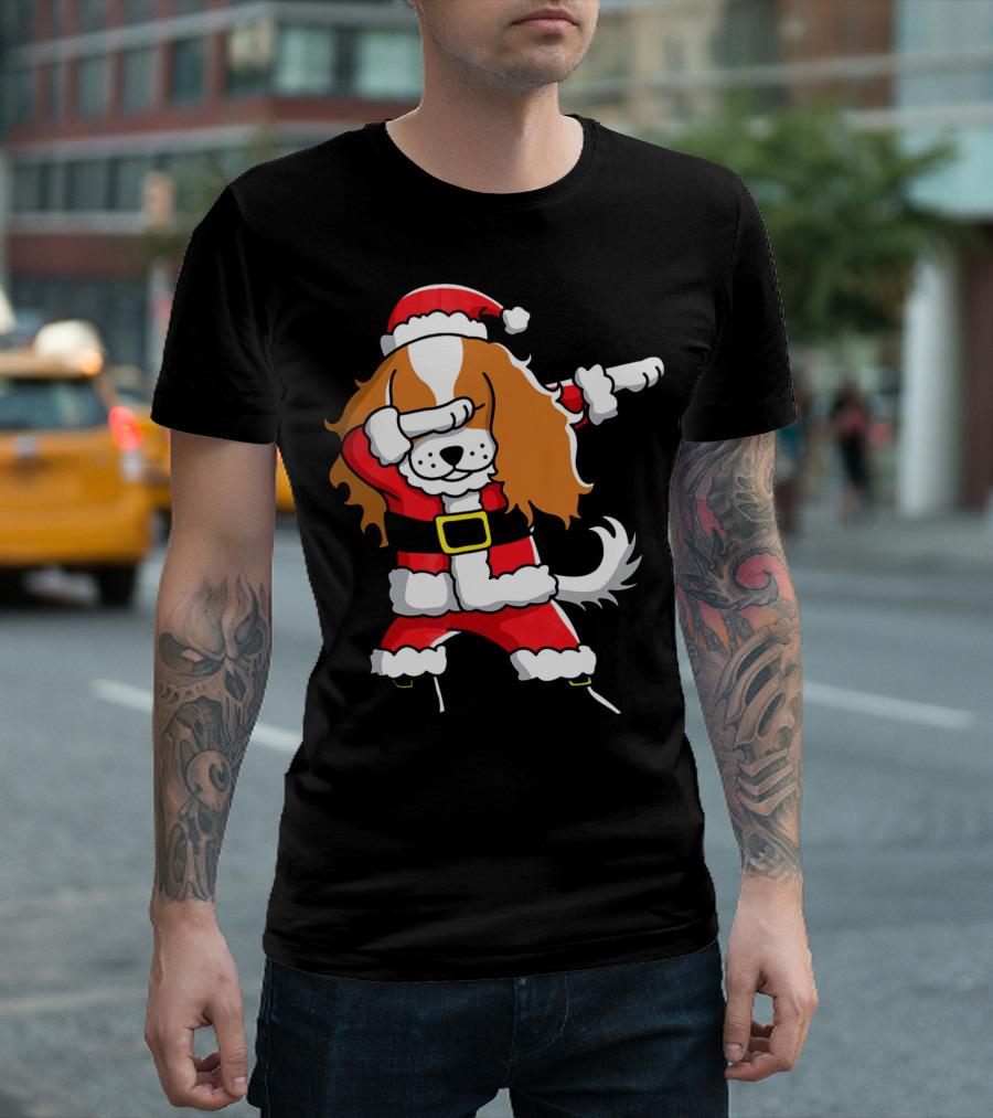 Santa Dabbing Cavalier King Charles Spaniel T-Shirt