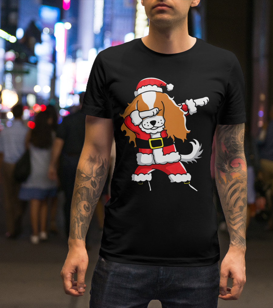 Santa Dabbing Cavalier King Charles Spaniel T-Shirt