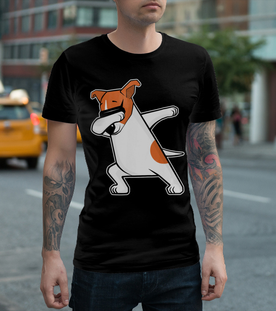 Jack Russell Dog Doing The Dab Dance Funny Cute T-Shirt