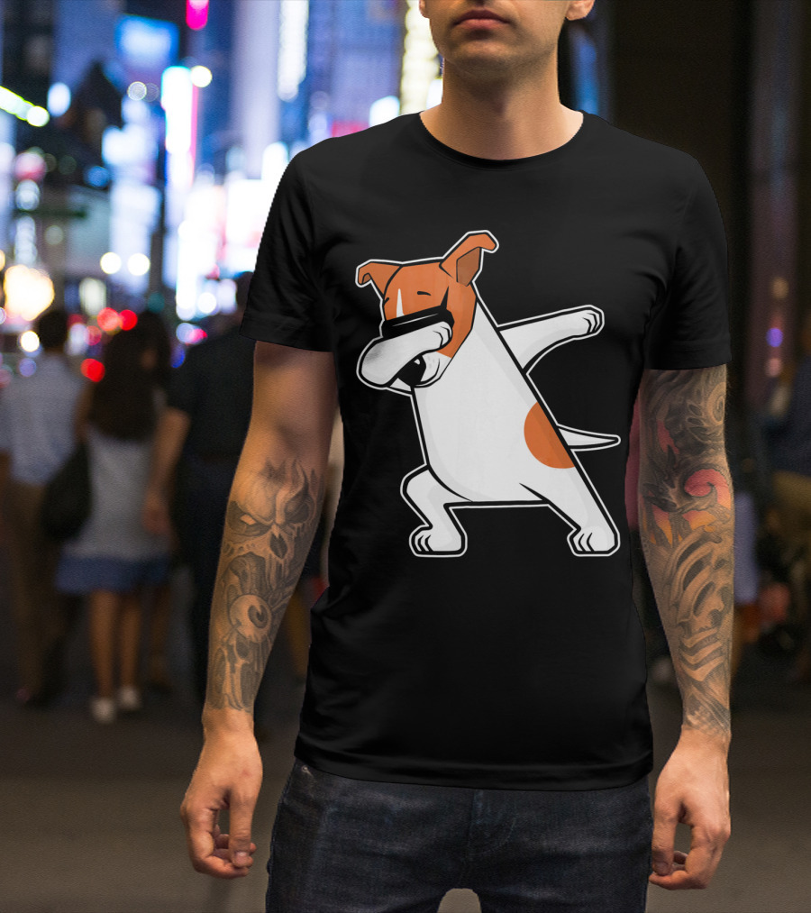 Jack Russell Dog Doing The Dab Dance Funny Cute T-Shirt