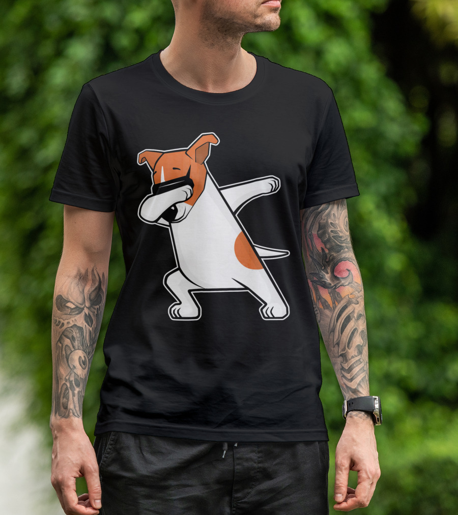 Jack Russell Dog Doing The Dab Dance Funny Cute T-Shirt