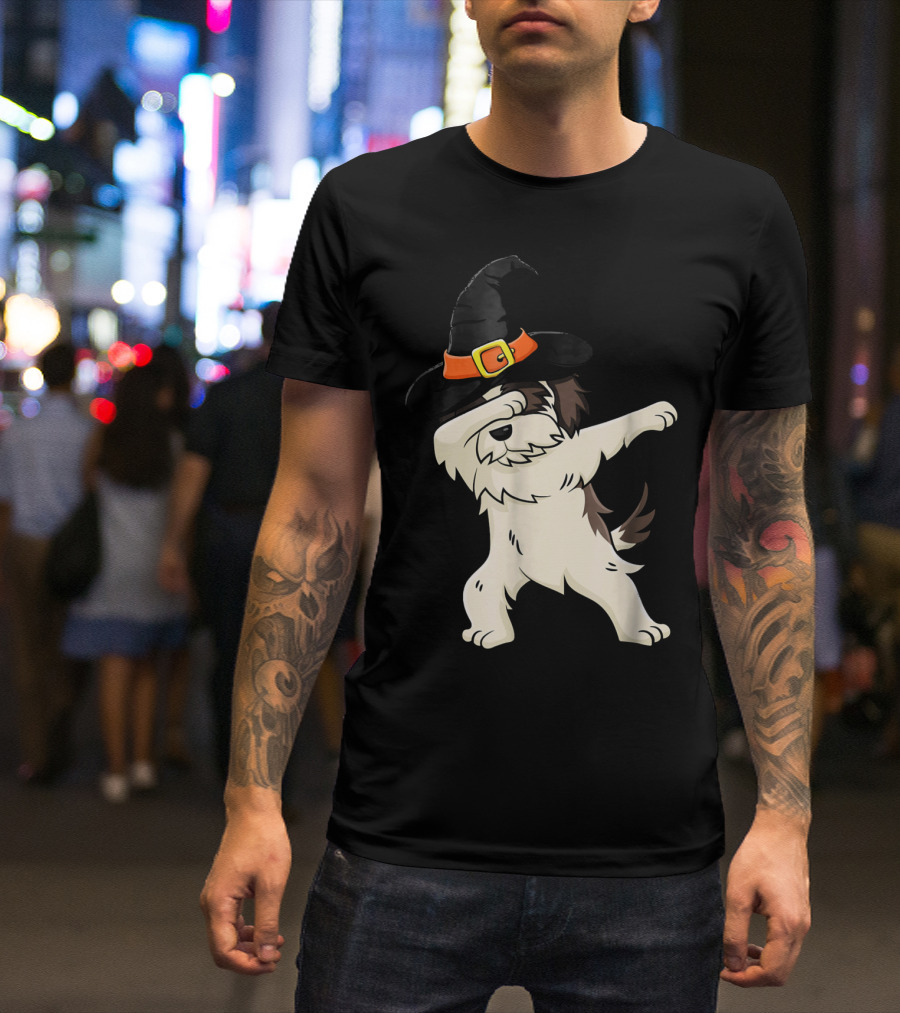Dabbing Shih Tzu In Witch Hat Halloween T-Shirt