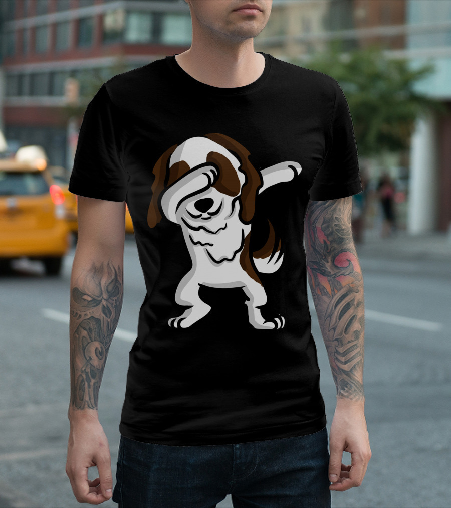 Dabbing Shih Tzu Dog Dab Pose Cartoon T-Shirt