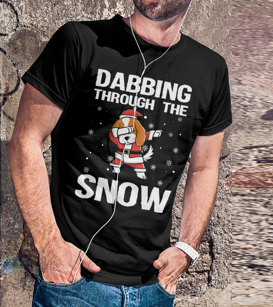 Dabbing Through The Snow Cavalier King Santa Dance T-Shirt