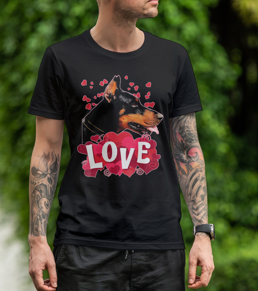 LOVE Doberman Pincher Dog T-Shirt