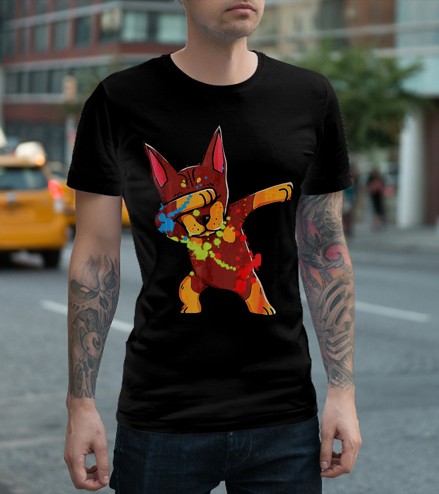 Doberman Pinscher Colorful Dabbing Funny Dab Dance T-Shirt