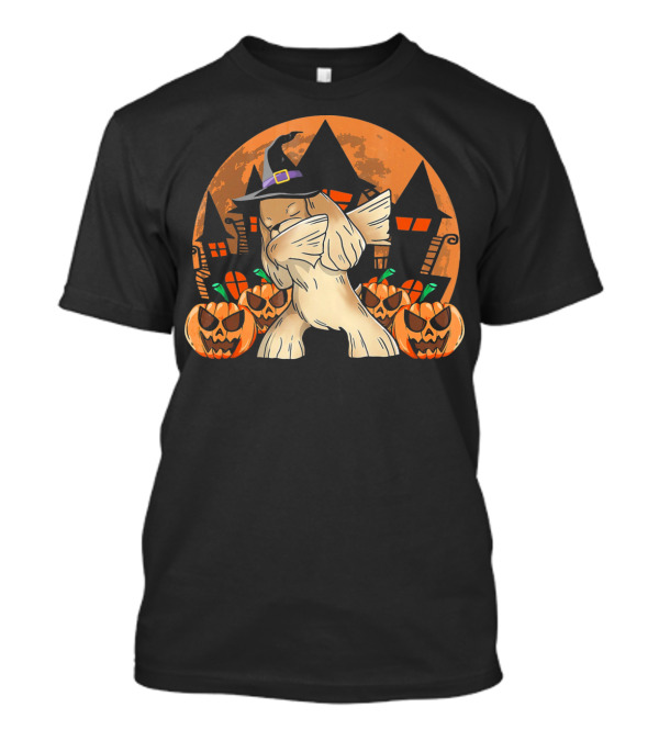 Halloween Dabbing Cocker Spaniel With Witch Hat And Jack-O'-Lanterns T-Shirt