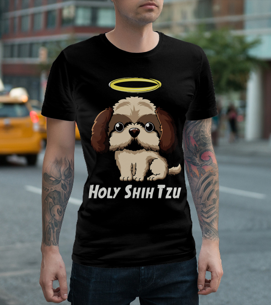 Holy Shih Tzu Funny Dog Owner Halo T-Shirt