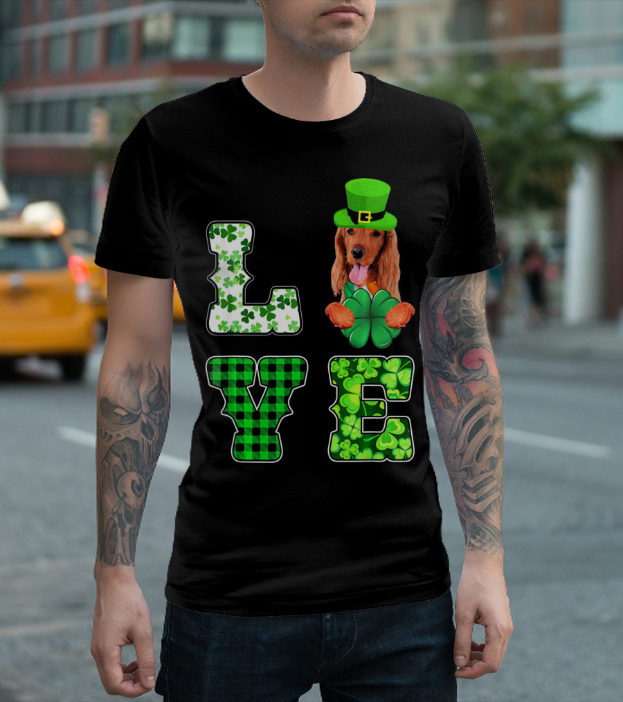 LOVE Funny St Patricks Day Cocker Spaniel Lover T-Shirt