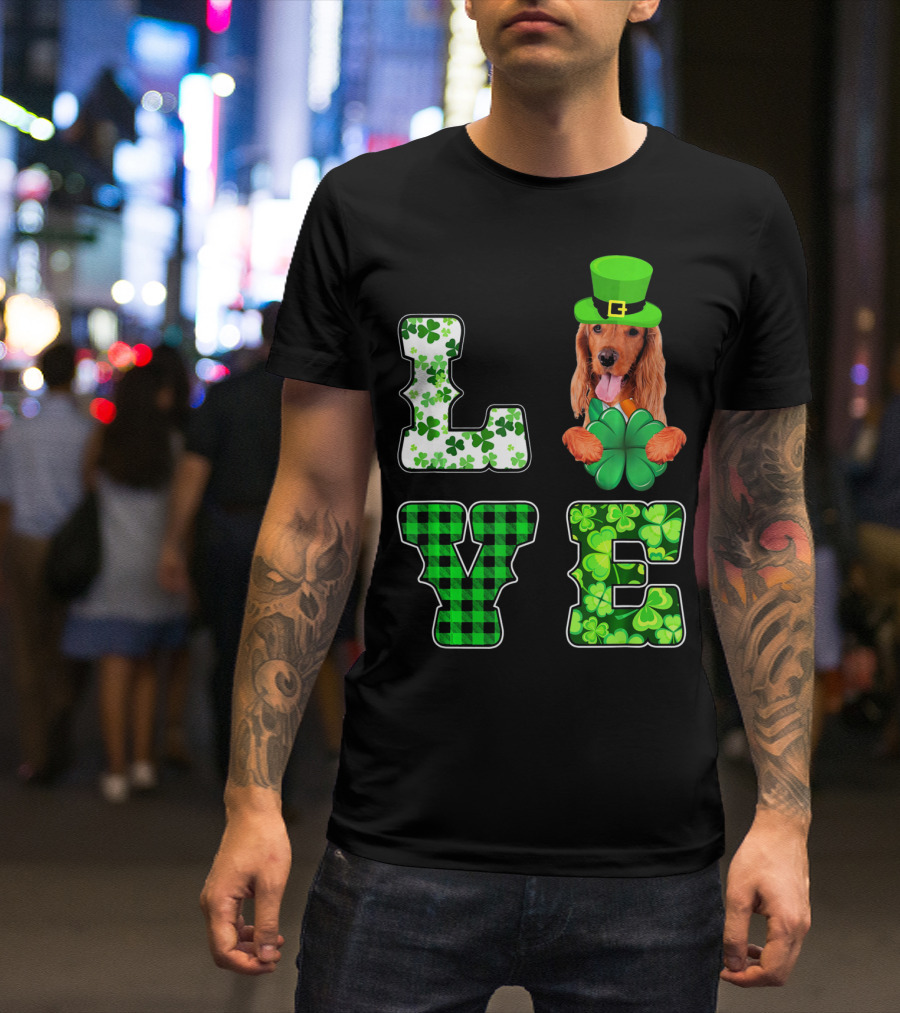 LOVE Funny St Patricks Day Cocker Spaniel Lover T-Shirt