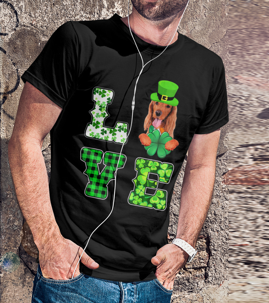 LOVE Funny St Patricks Day Cocker Spaniel Lover T-Shirt