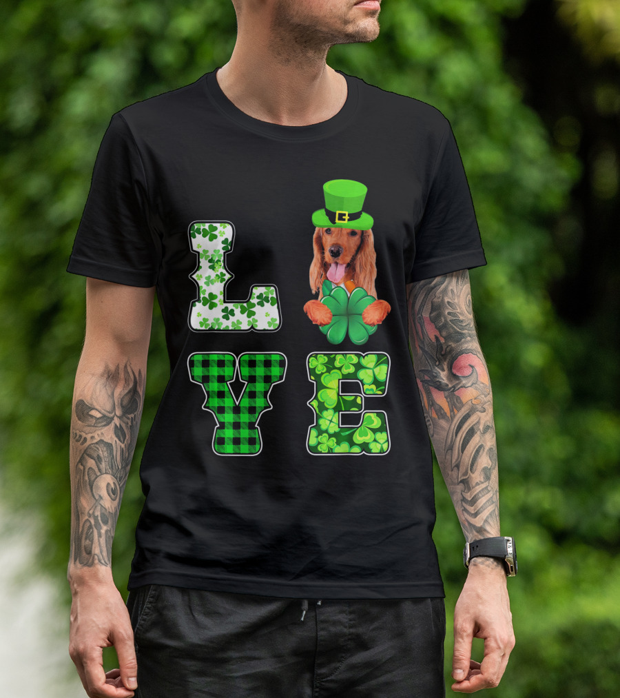 LOVE Funny St Patricks Day Cocker Spaniel Lover T-Shirt