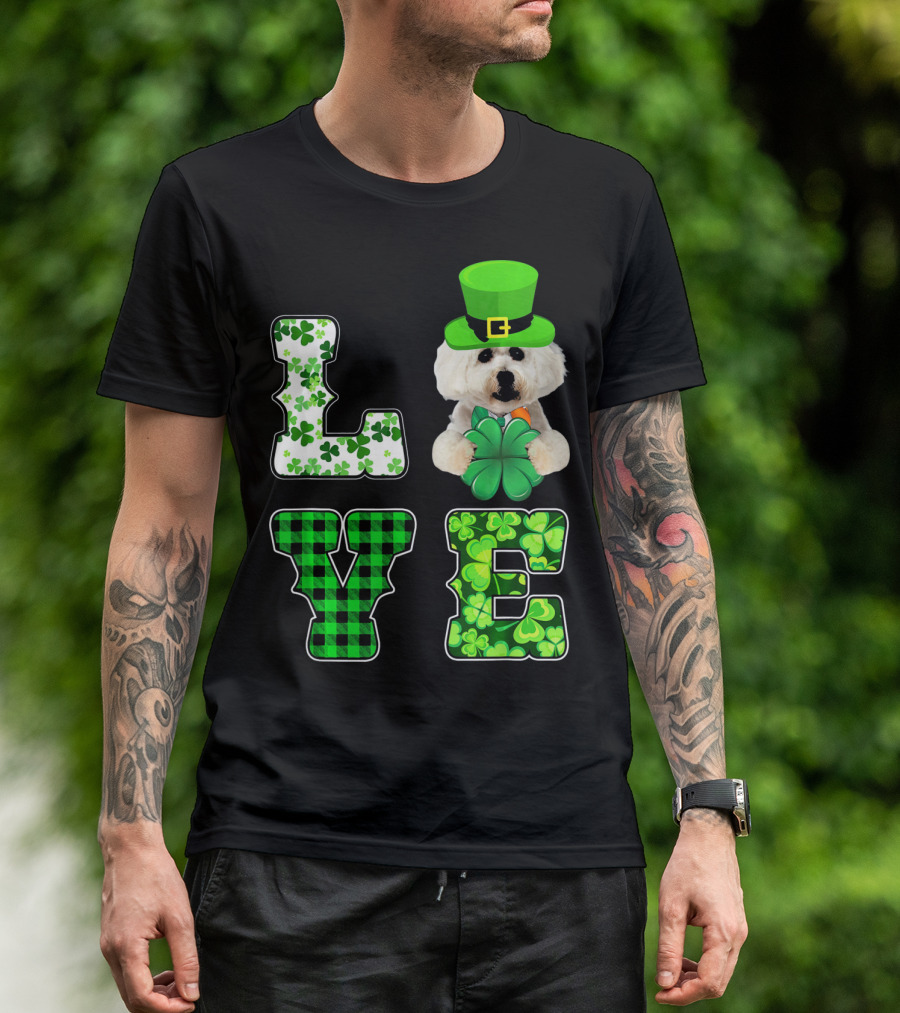 Funny St Patricks Day Maltese Love Shamrock Clovers T-Shirt