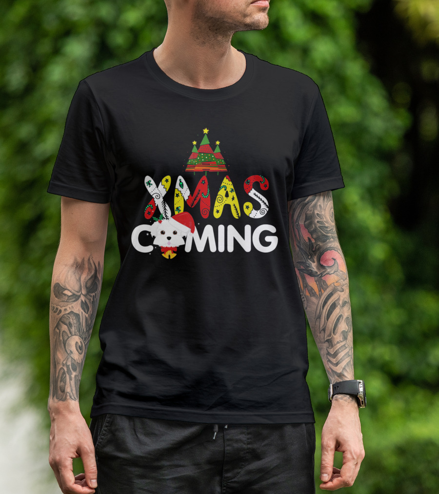 Xmas Coming Funny For Maltese T-Shirt