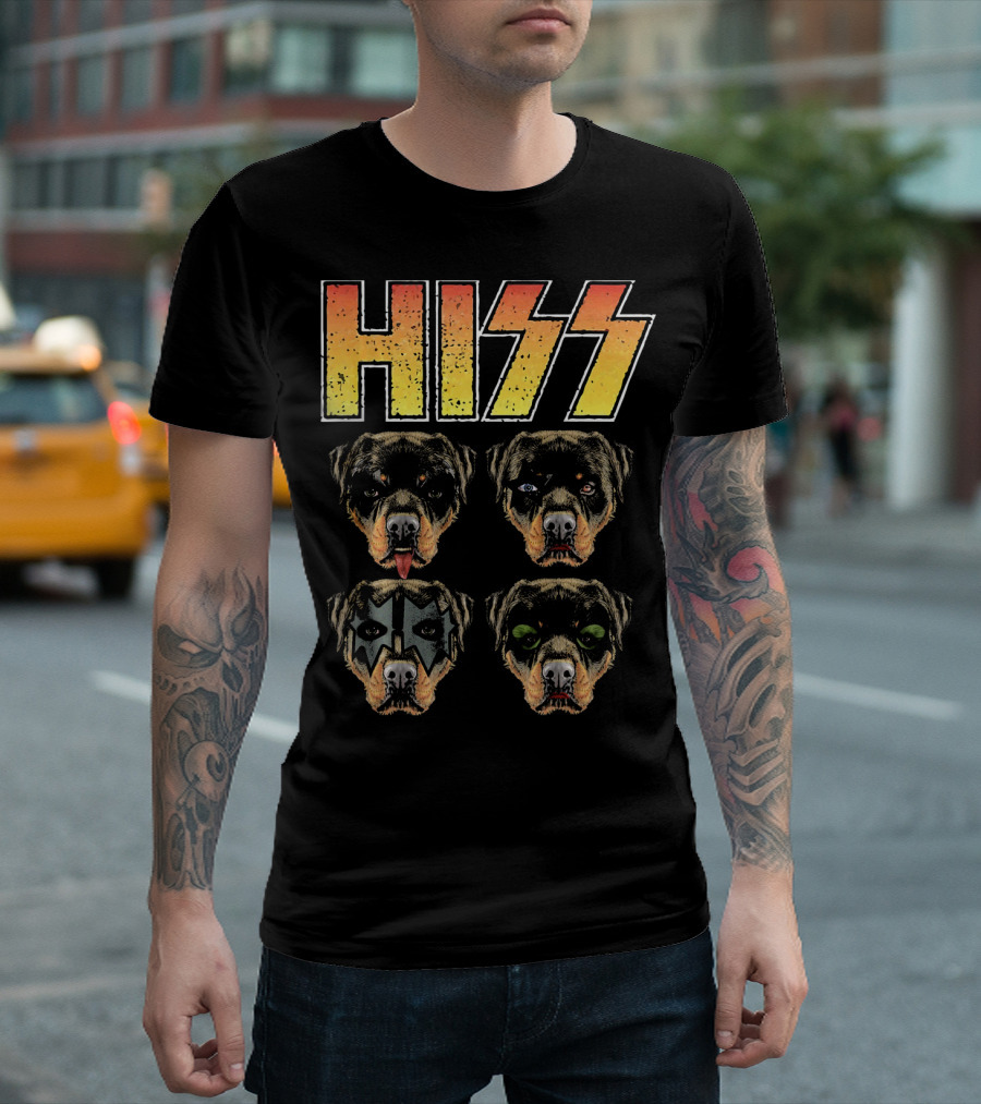 Hiss Rottweiler Rott Rottie Rockin' Faces T-Shirt