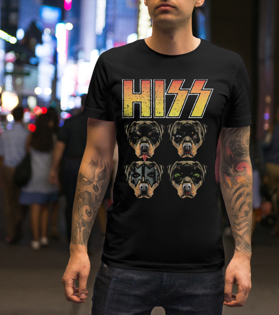Hiss Rottweiler Rott Rottie Rockin' Faces T-Shirt
