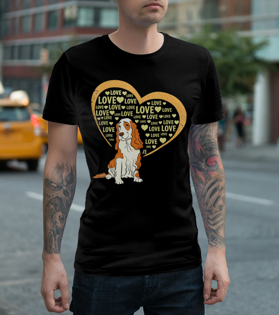 I Love Cocker Spaniel Dog Heart Love T-Shirt