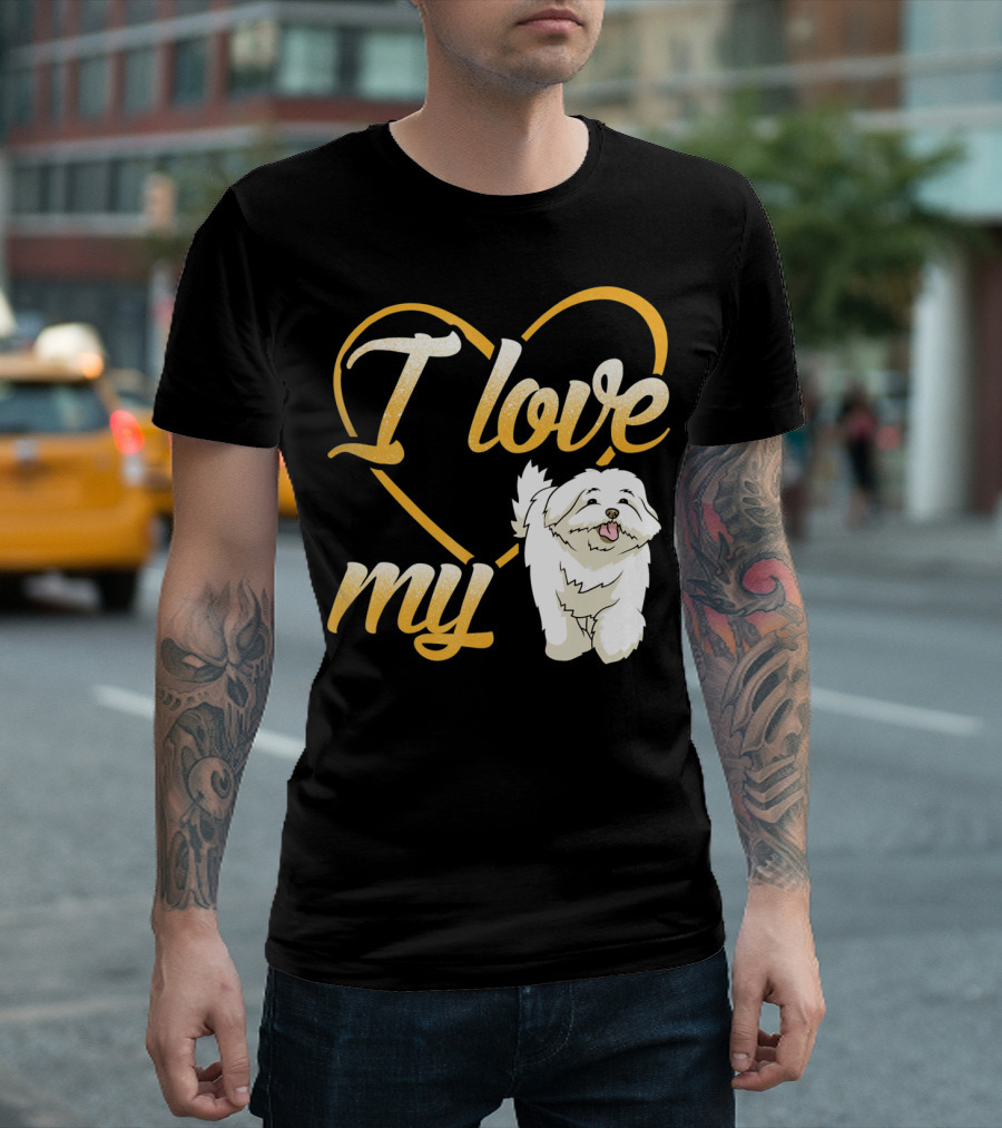 I Love My Maltese Dog Heart T-Shirt