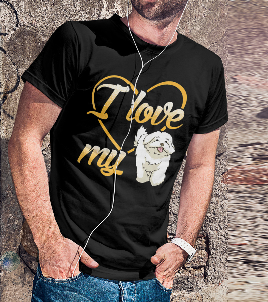 I Love My Maltese Dog Heart T-Shirt