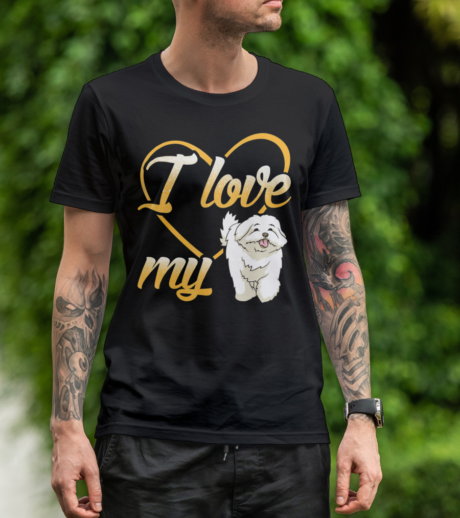 I Love My Maltese Dog Heart T-Shirt