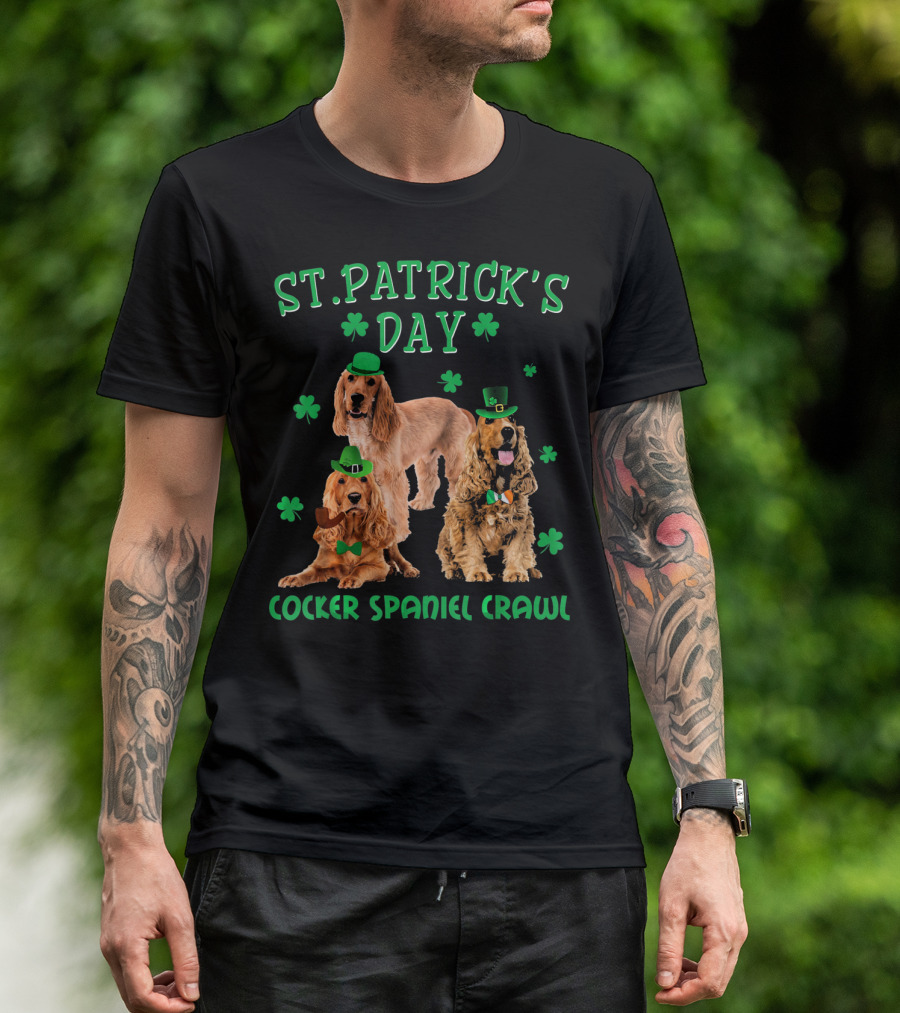 St. Patrick's Day Cocker Spaniel Crawl T-Shirt