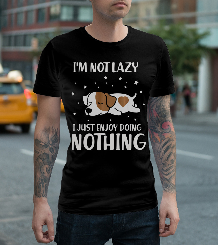 I'm Not Lazy I Just Enjoy Doing Nothing Sleeping Jack Russell Dog T-Shirt