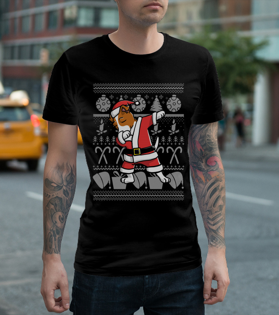 Jack Russell Terrier Dabbing Santa Dog Christmas T-Shirt