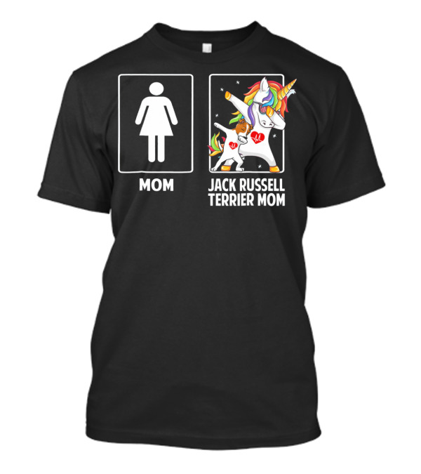 Jack Russell Terrier Mom Unicorn Dabbing With Colorful Mane And Stars T-Shirt