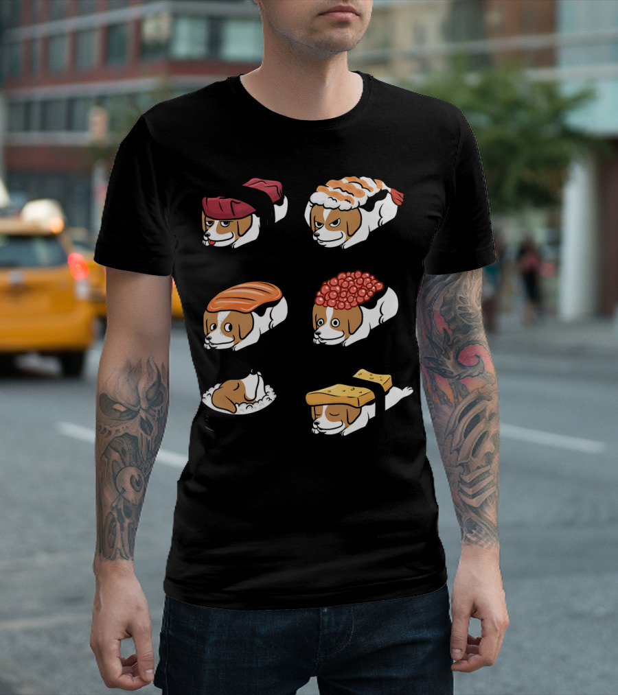 Jack Russell Terrier Nigiri Sushi Funny Dogs Collection T-Shirt