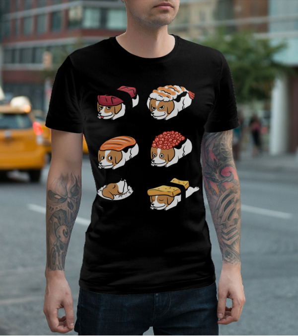 Jack Russell Terrier Nigiri Sushi Funny Dogs Collection T-Shirt
