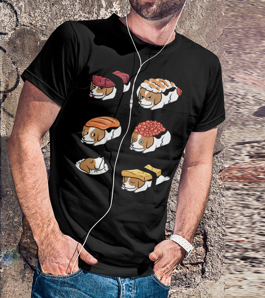 Jack Russell Terrier Nigiri Sushi Funny Dogs Collection T-Shirt