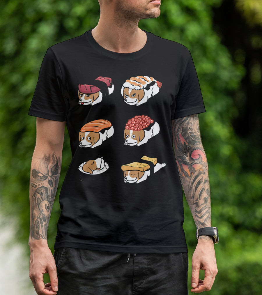Jack Russell Terrier Nigiri Sushi Funny Dogs Collection T-Shirt