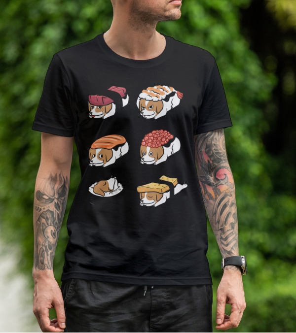 Jack Russell Terrier Nigiri Sushi Funny Dogs Collection T-Shirt