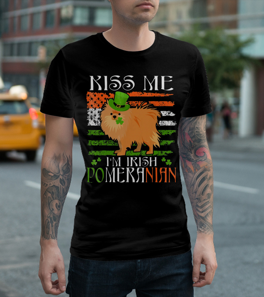 Kiss Me I'm Irish Pomeranian St. Patrick's Day T-Shirt