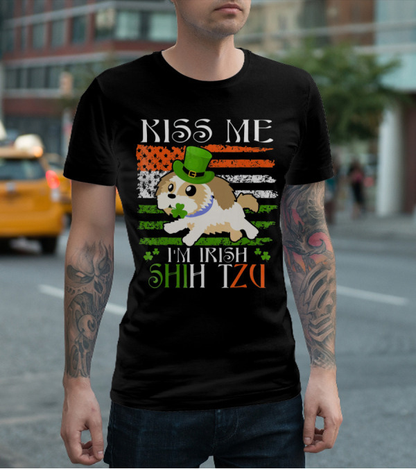 Kiss Me I'm Irish Shih Tzu St Patrick's Day T-Shirt