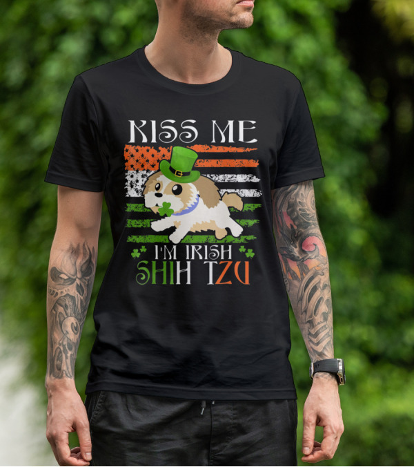 Kiss Me I'm Irish Shih Tzu St Patrick's Day T-Shirt