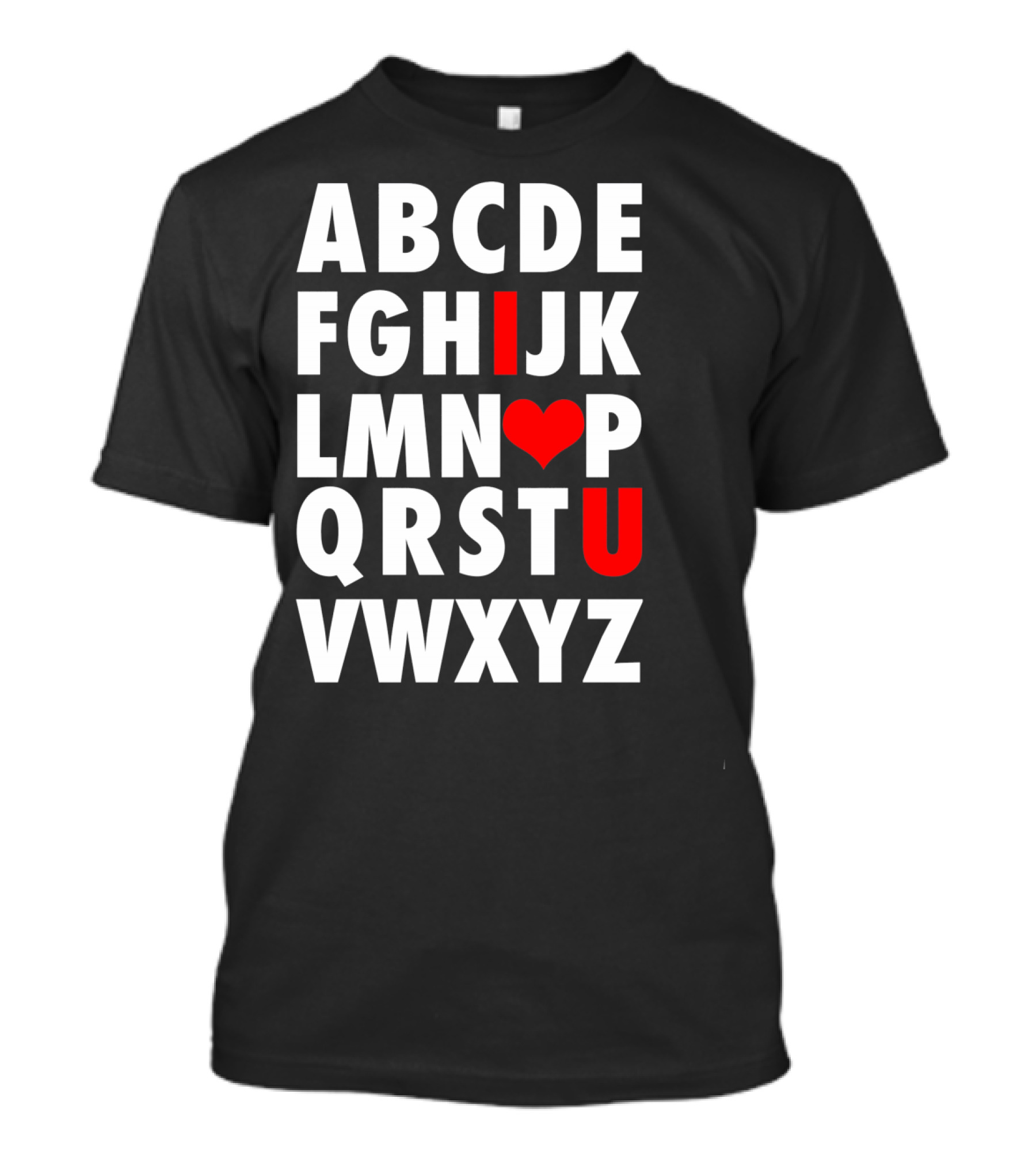ABC I Love U Alphabet Valentine Slog T-Shirt