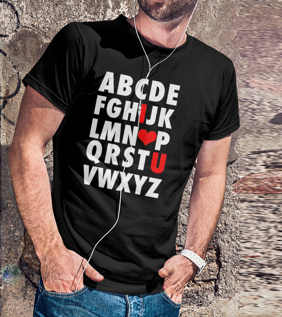 ABC I Love U Alphabet Valentine Slog T-Shirt