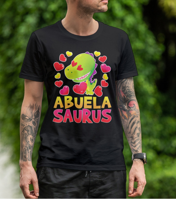 Abuelasaurus Valentines Day Heart Dino T-Shirt