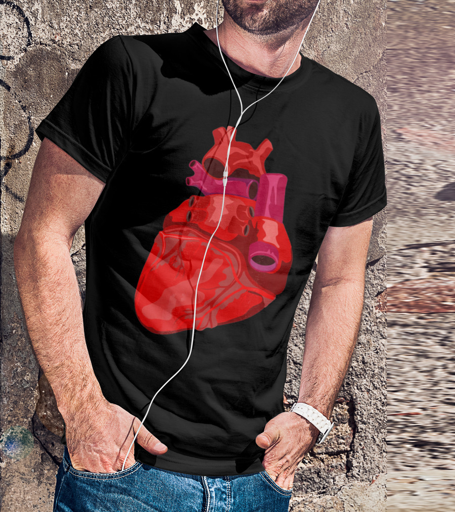 Anatomical Heart Funny Valentines Day Red Heart T-Shirt