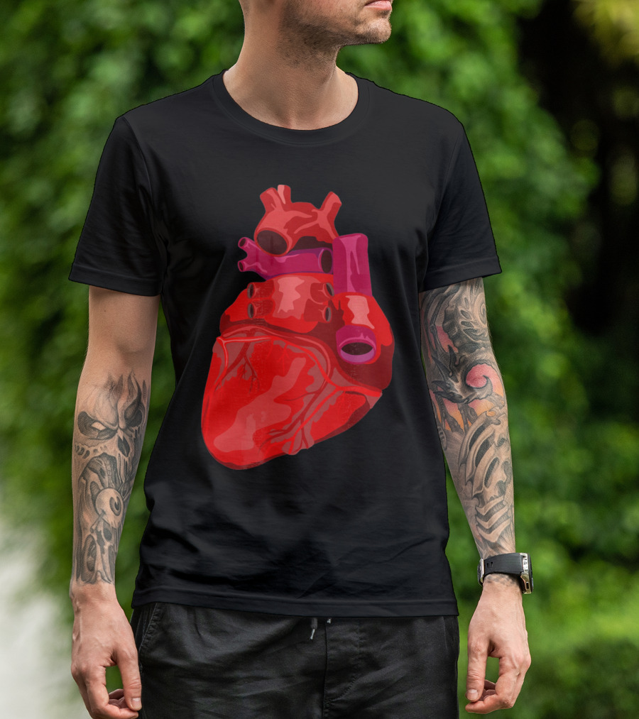 Anatomical Heart Funny Valentines Day Red Heart T-Shirt